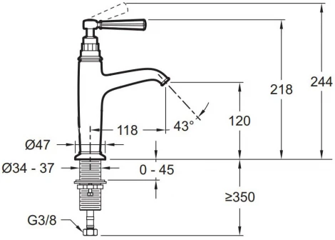 Смеситель Jacob Delafon Cleo1889 E24308-CP для раковины