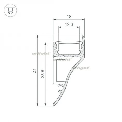 Профиль ARH-CON-2000 ANOD (Алюминий) 018828 Arlight