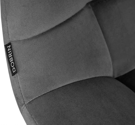 Стул барный Dobrin NICOLE (черные матовые ножки, темно-серый велюр (108-91))