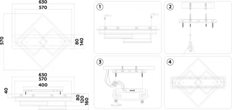 Потолочный светодиодный светильник с пультом Ambrella Acrylica Disk FA8531 (220V, умный дом - Smart Life)