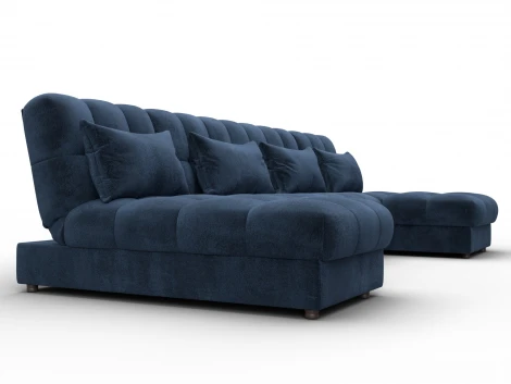 Диван П-образный Лига-116 НПБ (ДСП,ЛДСП,Велюр/Синий) Лига Диванов 137311