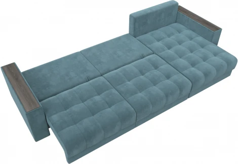 Диван угловой с декором Лига-049 НПБ Лонг Лига Диванов (Велюр) арт.128295