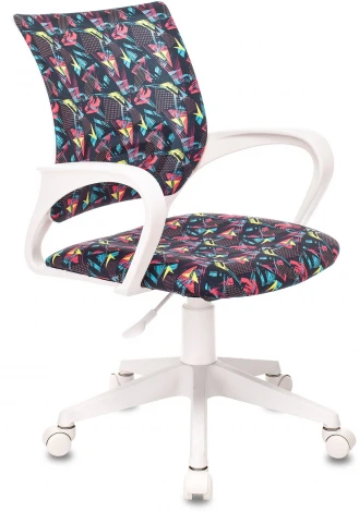 Кресло детское Бюрократ BUROKIDS 1 W мультиколор геометрия крестовина пластик пластик белый