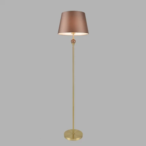 Торшер Lumion Eletra 8417/1F латунь/коричневый, металл/стекло/текстиль Е27 60W 220V