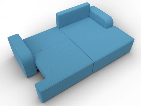 Диван угловой Лига-120 угол правый (ДСП,Брус,Фанера,ЛДС,Рогожка/Голубой) Лига Диванов 137286