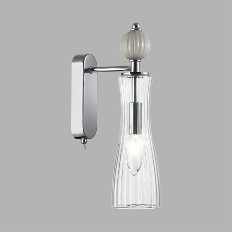 Бра с выключателем Lumion Emily 8269/1W хром/серый/прозрачный, металл/керамика/стекло Е14 1*40W 220V