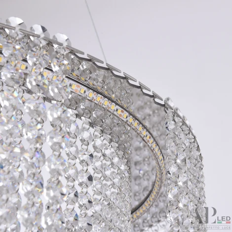 Подвесная люстра светодиодная APL LED Sicilia SH02.55.D.Ni.4000 (220V, хрусталь, на тросе)