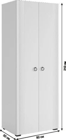 Ева Шкаф двухдверный 102.01 Mebelson (ЛДСП,МДФ,ПВХ,Пластик/Светлое дерево,Белый) арт.UL.102-M.104.01.3101