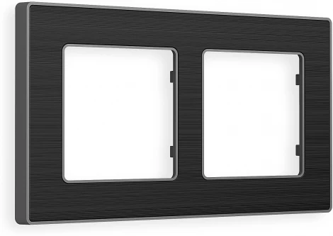 Рамка Ambrella Volt ALFA Arctic (Черный Стекло органическое/Сталь) 2-ая AF580532