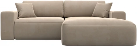 Диван угловой Лига-036 НПБ Классик правый угол (Бежевый/Велюр) Лига Диванов арт.121373