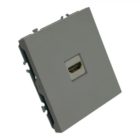 Розетка HDMI (платиново-серый, soft touch) Stekker Эмили 50170