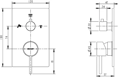 Смеситель Bravat Arc P69193C-ENG для ванны с душем