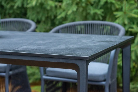 "Романо" обеденная группа на 6 персон, каркас темно-серый, роуп темно-серый 4SIS ROM-CM6T1-7-SET D-gray