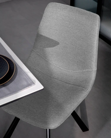 Обеденный стул La Forma (ex Julia Grup) Alve (Серый/ Пена,Фанера,Сталь)