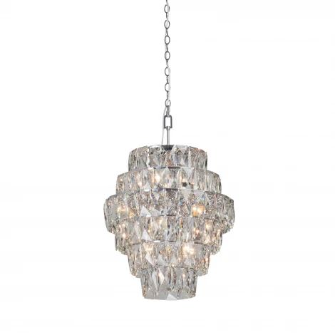 Подвесная люстра Vitaluce V5859-9/21 (220V, хрусталь, на цепи, круглые)