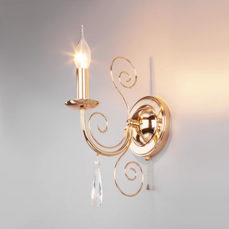 Бра Eurosvet Wispa 10094/1 золото/прозрачный хрусталь Strotskis