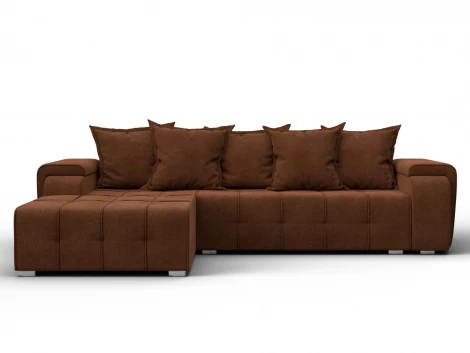 Диван угловой Лига-121 левый угол (ДСП,Брус,Велюр/Терракотовый) Лига Диванов 137353L