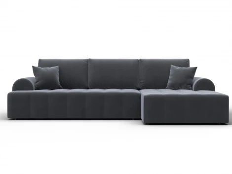 Диван угловой Лига-080 угол правый (ДСП/Пластик/Велюр/Серый) Лига Диванов 134748