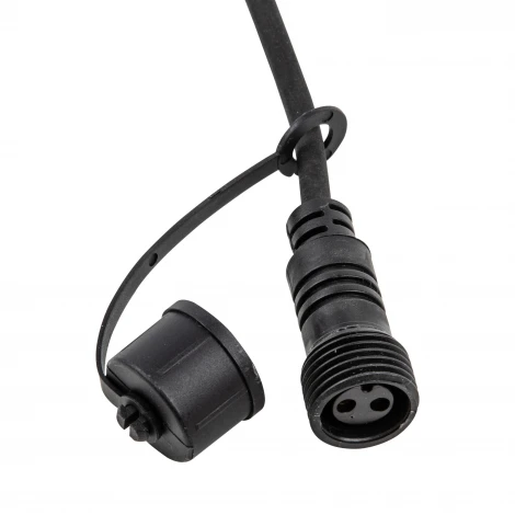 Гирлянда для освещения теплиц 5м + 3м сетевой шнур. 6 подвесов 1м с патроном E27, шаг 100см Uniel UDL-K230 6/E27/5M IP54 BLACK BELT-LIGHT GREENHOUSE