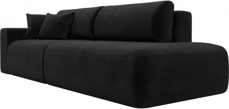 Диван прямой Лига-036 НПБ Модерн подлокотник слева (Черный/Велюр) Лига Диванов арт.121346L