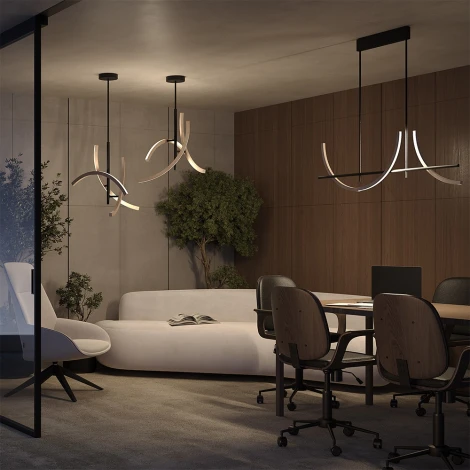 Потолочная люстра на штанге Maytoni Wabi MOD428PL-L27BK (LED, 220V)