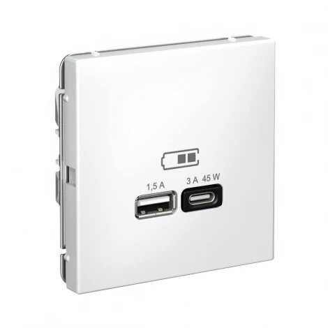 Розетка с быстрой зарядкой USB Type A+С 45Вт (белый) Systeme Electric GAL000129