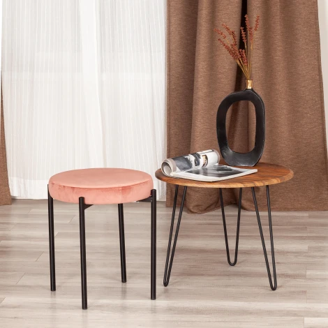 Табурет Tetchair REVO (Ткань,Металл/Корраловый,Черный) 20645