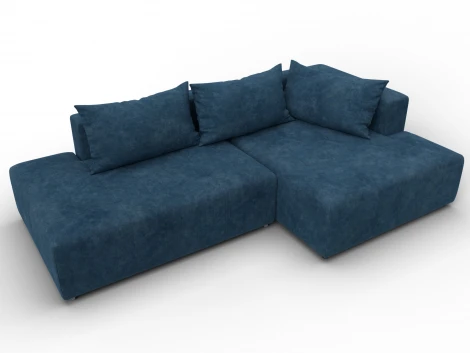 Диван угловой Лига-103 НПБ угол правый (ДСП,Брус,Фанера,Велюр/Синий) Лига Диванов 134826