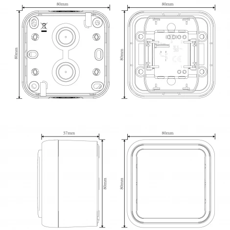 Переключатель 1-клавишный накладной, цвет антрацит IP55 Donel W55 DIP10628