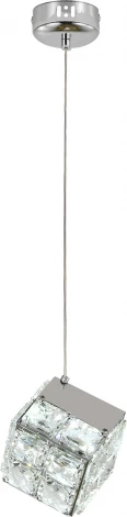 Подвесной светильник (12048/1P Chrome) Indigo Radioso V000137L (LED, 220V, на проводе, куб)