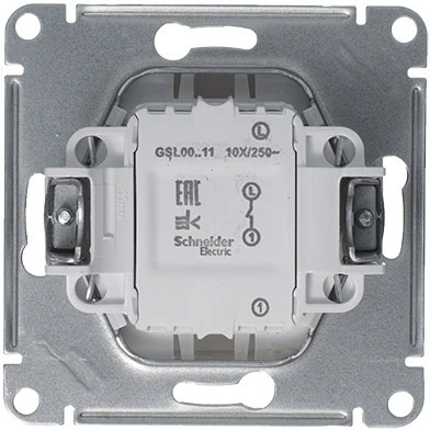 Выключатель встраиваемый одноклавишный (платина) Systeme Electric Glossa GSL001211