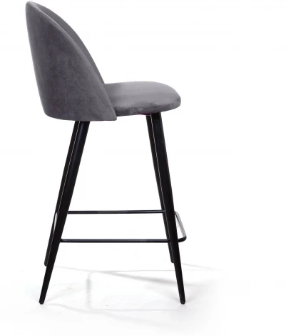 Стул полубарный Top Concept Thomas, бархат серый 27