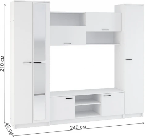 Готовая гостиная Woodville Бертелена белое дерево / белое дерево 507393