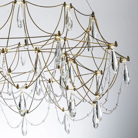 Подвесная люстра светодиодная хрустальная с пультом с регулировкой цветовой температуры Modelux MODELUX ML.5603.800P BS