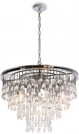 Подвесная люстра каскадная Maytoni Linn MOD091PL-07CH (220V, хрусталь, подвески, на цепи)