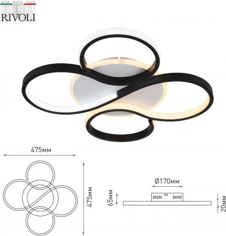 Потолочная люстра Rivoli Lori 6103-101