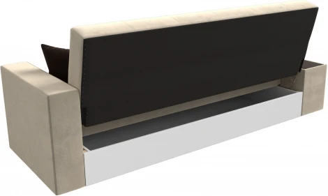 Диван-книжка Лига-020 стол слева (Бежевый,Коричневый/Микровельвет) Лига Диванов арт.118490L