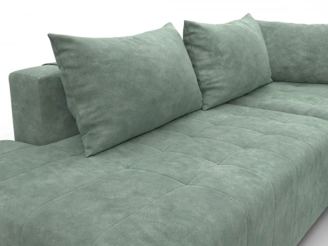 Диван угловой Лига-103 НПБ угол правый (ДСП,Брус,Фанера,Велюр/Зеленый) Лига Диванов 134825