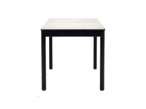 Стол DikLine DKQ120 Керамика белый Icelandic white jade (Ostra Bianco Light)/подстолье черное/опоры черные 00-00086675