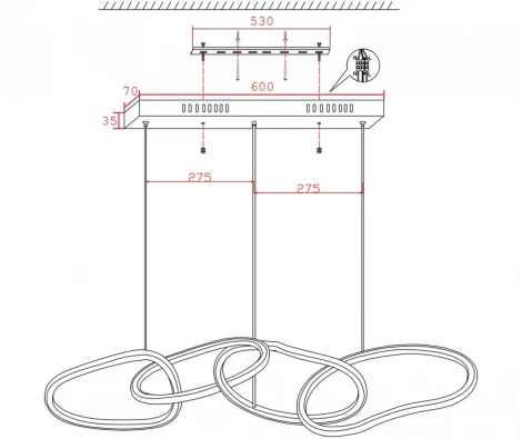 Подвесной светильник Kink Light Сена 07609-4AL,33