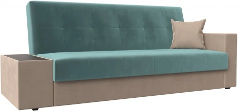 Диван-книжка Лига-020 стол слева (Бирюзовый,Бежевый/Велюр) Лига Диванов арт.118475L