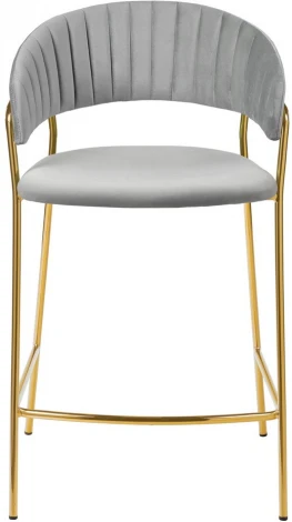 Стул Bradex Home полубарный Turin серый с золотыми ножками (FR 0911)