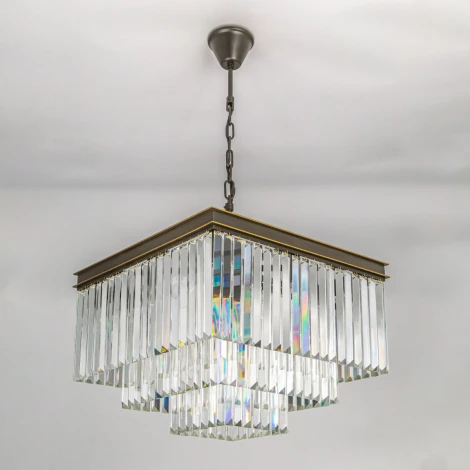 Подвесная люстра ярусная каскадная Citilux Мартин CL332231 (220V, хрусталь, на цепи)
