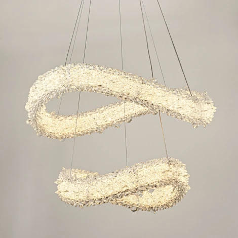 Подвесной светильник светодиодный хрустальный с пультом с регулировкой цветовой температуры и яркости Modelux MODESTYLE MS.5003.600.400 CR