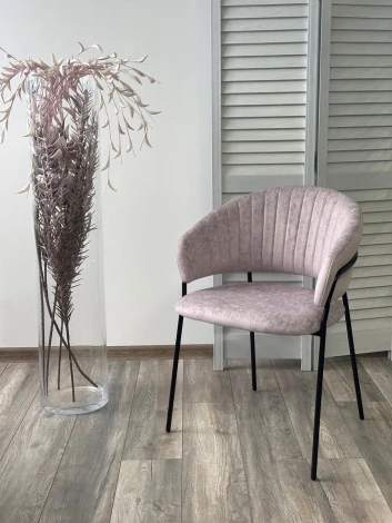 Стул M-City ГЕММА, цвет RAIN 10 lavanda, велюр / черный каркас