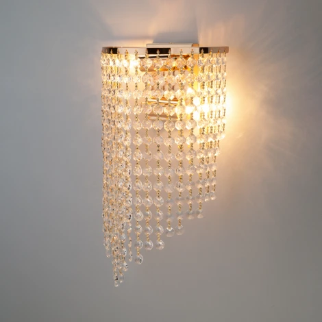 Настенный светильник Eurosvet 3102 3102/2 золото / прозрачный хрусталь