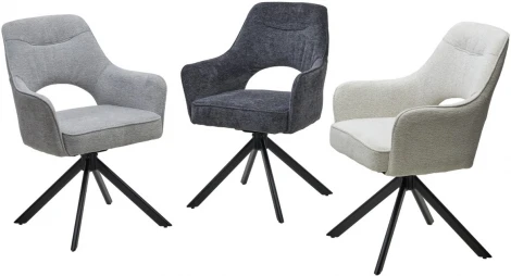 Стул M-City GUARA 180 град. поворот. цвет бежево-белый RAVEN 22 / черный каркас