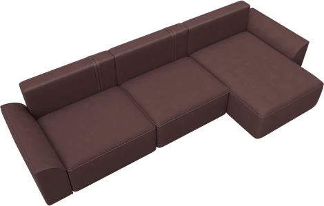 Диван угловой Лига-048 НПБ лонг Лига Диванов (Замша) арт.128505