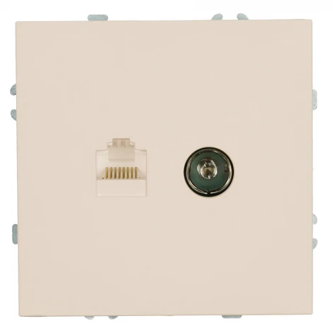 ТВ-розетка и Ethernet RJ-45 (кашемир, soft touch) Stekker Эмили 49898