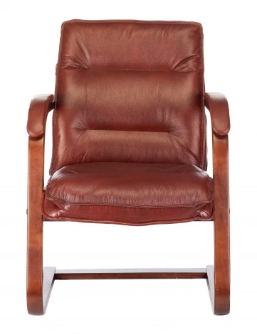 Кресло Бюрократ T-9927WALNUT-AV светло-коричневый Leather Eichel кожа полозья дерево